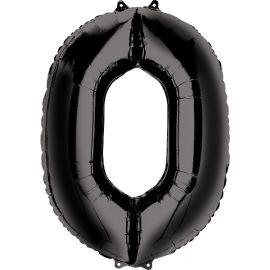 Globo helio número 0 negro