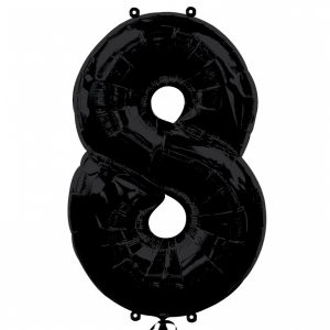 Globo helio número 8 negro