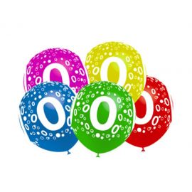 Globos numero 0 pack 10 und