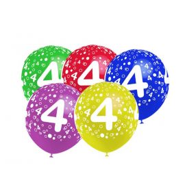 Globos numero 4 pack 12 und