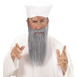 Set arabe turbante blanco y barba gris