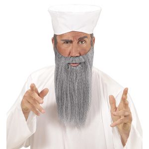 Set arabe turbante blanco y barba gris