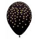 Globos negros confeti oro