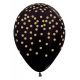 Globos negros confeti oro