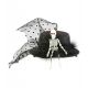 Sombrero mini esqueleto con tul