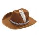 Sombrero vaquero pluma inf marron