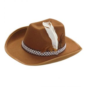 Sombrero vaquero pluma inf marron