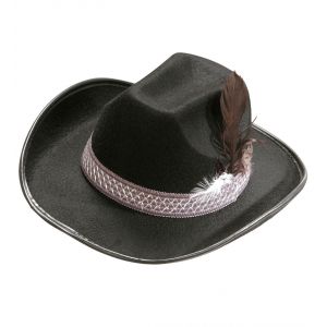 Sombrero vaquero inf plumas negro