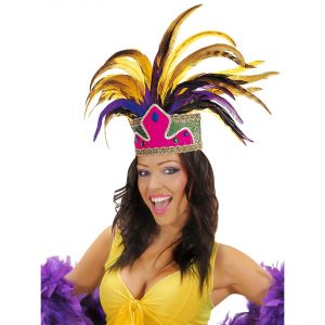 Corona carnaval con plumas
