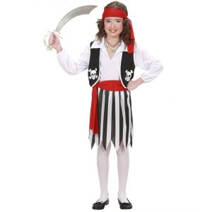 Disfraz pirata niña blanco y negro