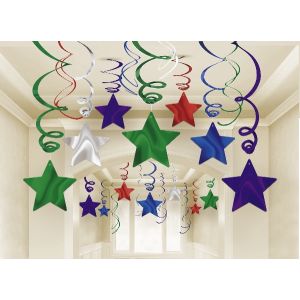 Decoracion estrellas colgantes 30 piezas