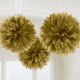 Pom pom decoracion oro 3 und