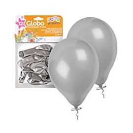 Globos metal plata 23 cm 12 und