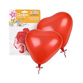 Globos corazon 25 cm 6und