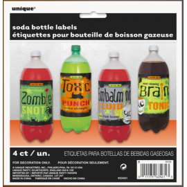 Etiquetas halloween monster botellas 