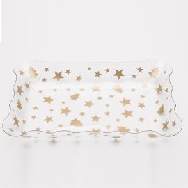 Bandeja estrellas oro 20x30cm