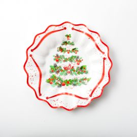 Platos arbol de navidad postre 8und