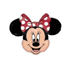 Globo helio minnie cabeza lazo rojo