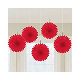 Flores de papel rojas pack 5 und