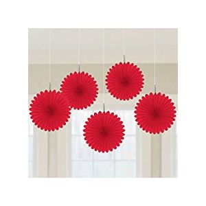 Flores de papel rojas pack 5 und