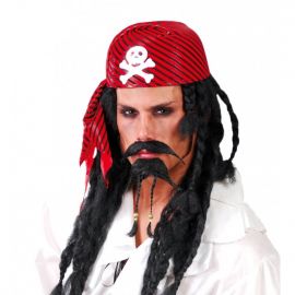 Sombrero pirata casco rojo negro