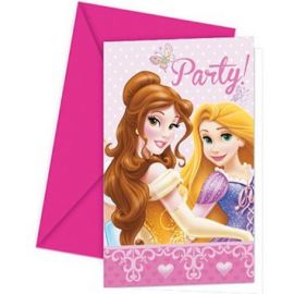 Invitaciones princesas disney deluxe 6 u