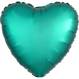 Globo helio corazón satín verde
