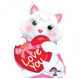 Globo helio gatito corazon