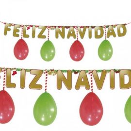 Guirnalda feliz navidad globos