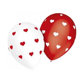 Globos corazones amor 8 unidades