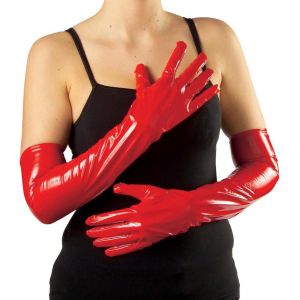 Guantes de vinilo rojo