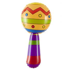 Maraca hinchable con cascabel