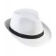 Sombrero ganster blanco cinta negra