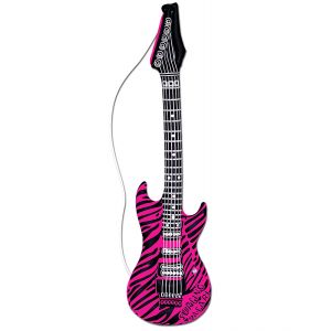 Guitarra inflable rosa redonda