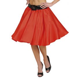 Falda roja con enagua