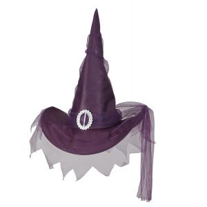 Sombrero bruja violeta tul