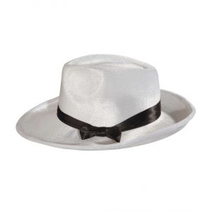 Sombrero ganster blanco terciopelo