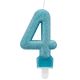 Velas glitter n 4 azul