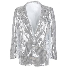 Chaqueta lentejuelas plata deluxe