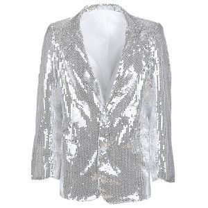 Chaqueta lentejuelas plata deluxe