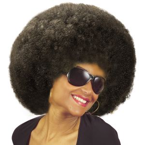 Peluca afro extra castaña