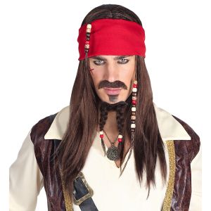 Peluca pirata con banda caribeño