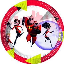 Platos los increibles 23 cm 8 unidades