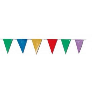 Banderin triangulos plastico colores 5m