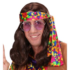 Peluca hippie castaña