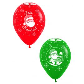 Globos feliz navidad rojo y verde