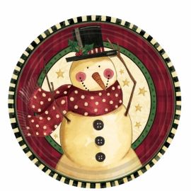 Platos cozy snowman postre