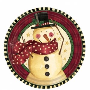 Platos cozy snowman postre