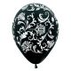 Globos perla y negro detalle 12 und