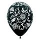 Globos perla y negro detalle 12 und